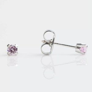 Studex Stainless Steel Prong 3MM JUNE Alexandrite Crystal Ear Piercing Earrings